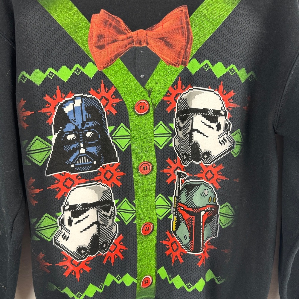 Star Wars Ugly Christmas Sweater Darth Vader Stormtrooper Holiday Women Medium - Picture 3 of 7